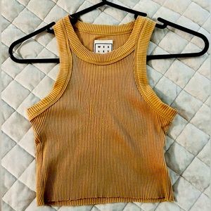 COLOR SOLD OUT ONLINE - BRAND NEW WESLEY BANDIER CROPPED TANK - XS CAMEL TAN